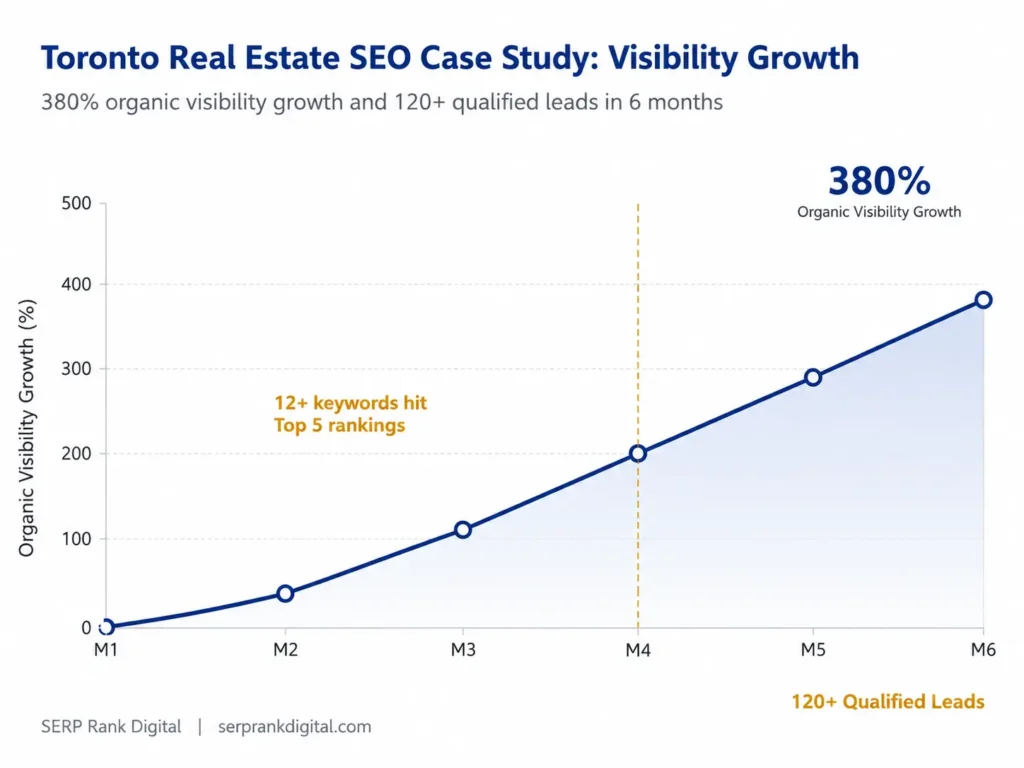 This image show the growth visibility of toronto real estate seo